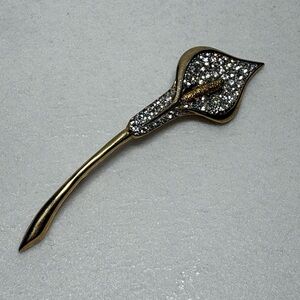 1950’s Large Vintage Crystal Calla Lily Brooch